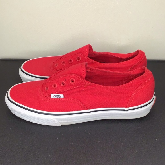 red vans no laces